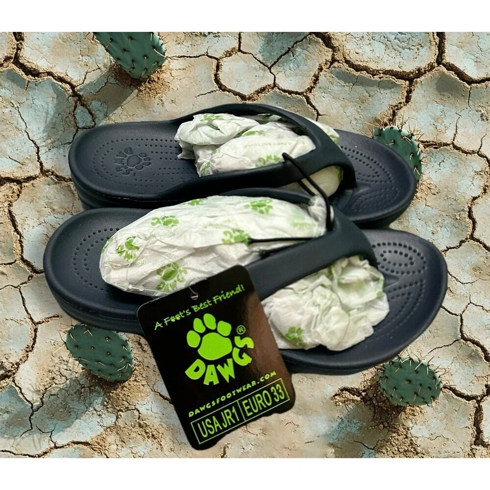 Dawgs Deep Navy Foam Thong Sandals size 1 kids
